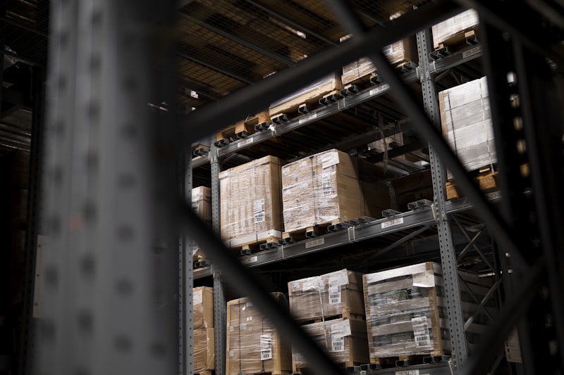 Warehouse pallets loaded with cartons